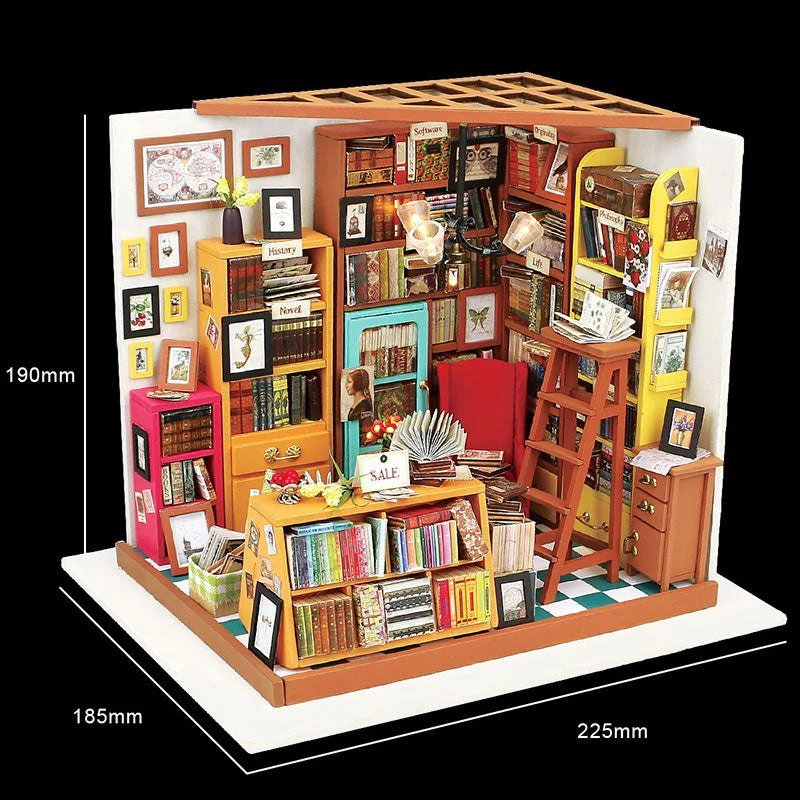 1:24 DIY Wooden Miniature Dollhouse Model Kit - Study - Image 5