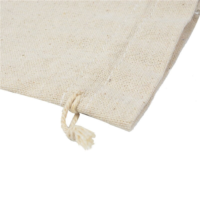 10 x Cotton Linen Drawstring Gift Bag Santa Sacks Blanks - Image 7