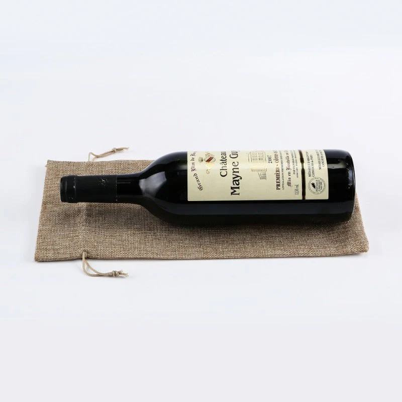 10 x Linen Wine Bottle Bags with Drawstring - Image 40