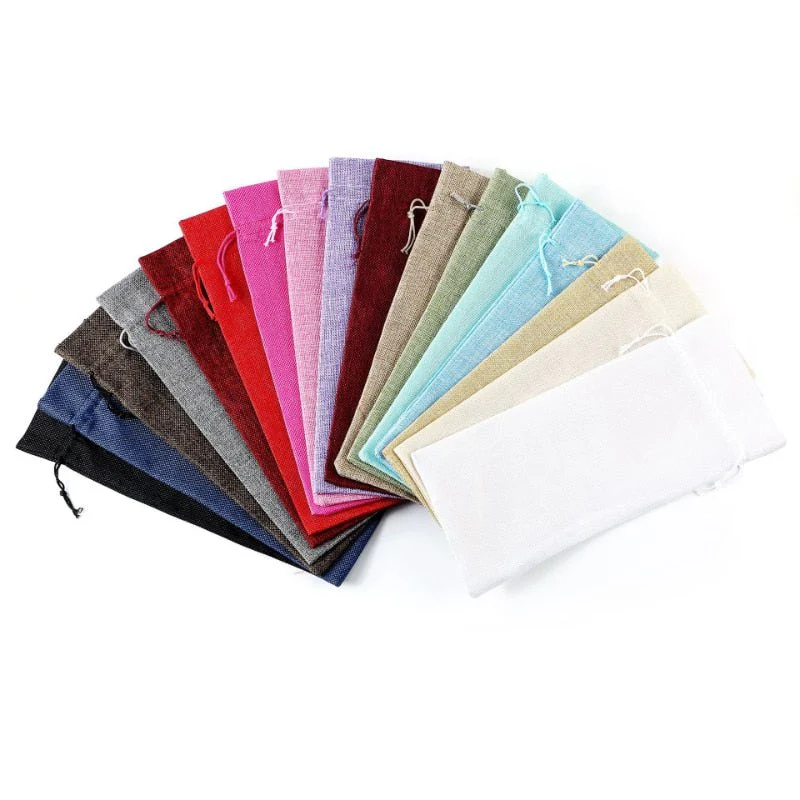 10 x Linen Wine Bottle Bags with Drawstring - Image 54