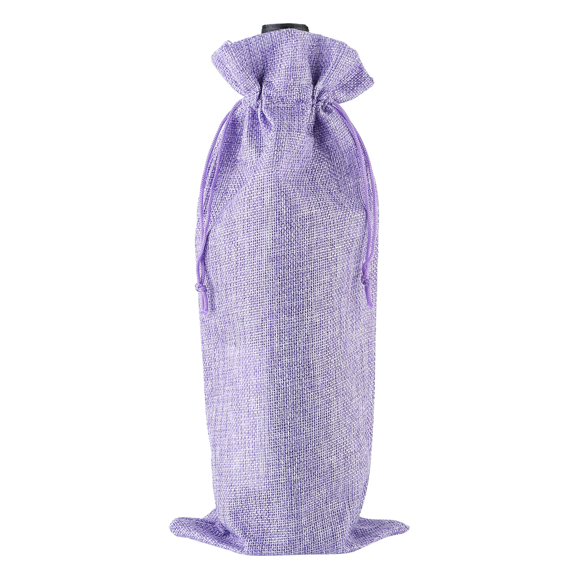 10 x Linen Wine Bottle Bags with Drawstring - Image 62