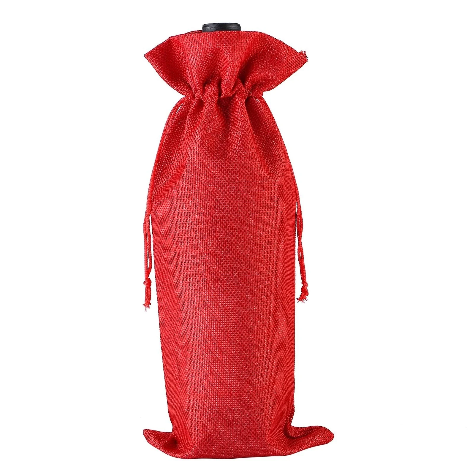 10 x Linen Wine Bottle Bags with Drawstring - Image 9