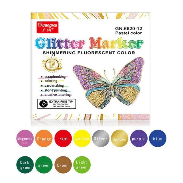 12/24 Fine Tip Glitter Acrylic Markers - Image 3