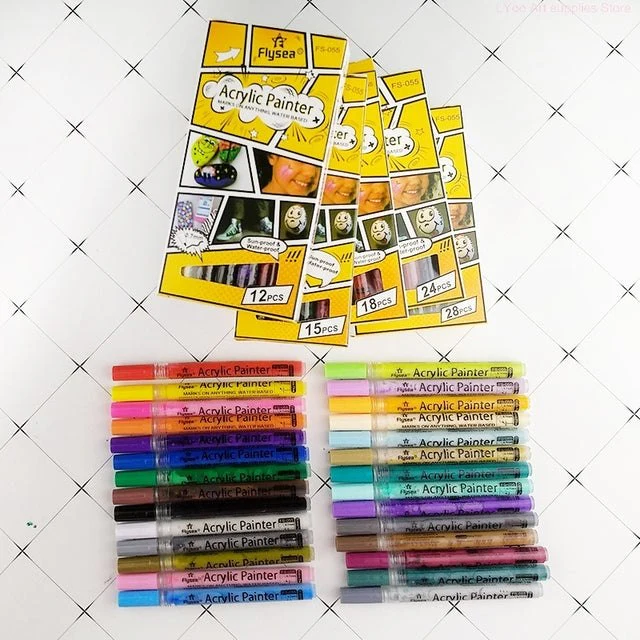 12/28/80Colours Set Acrylic Paint Marker Pens - Image 3