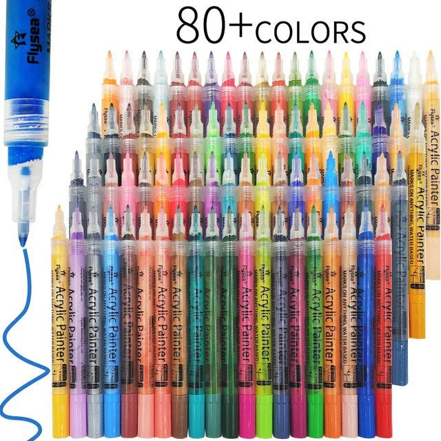 12/28/80Colours Set Acrylic Paint Marker Pens - Image 6