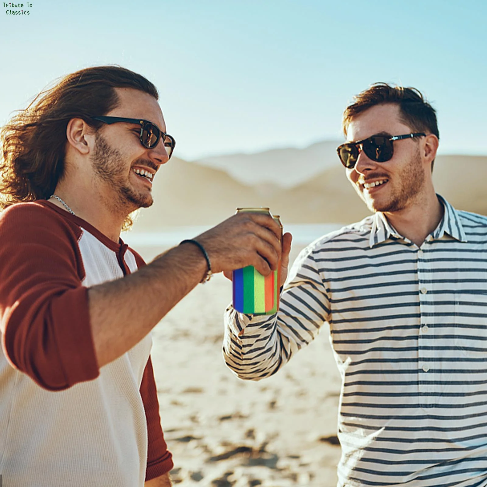 12 Pack Rainbow Striped Beer Can Coolers Neoprene - Image 5