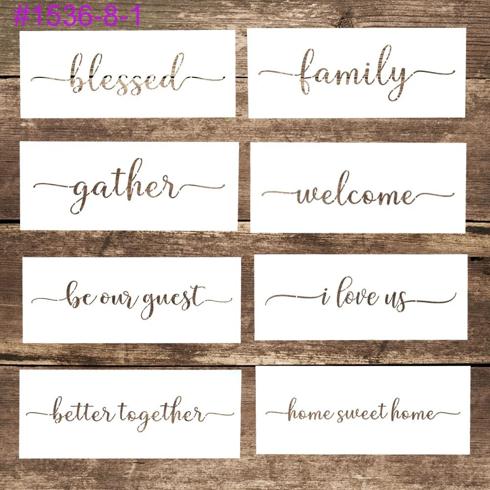 15x 36cm Craft Letter Quote Stencils Set 8 pcs - Image 6