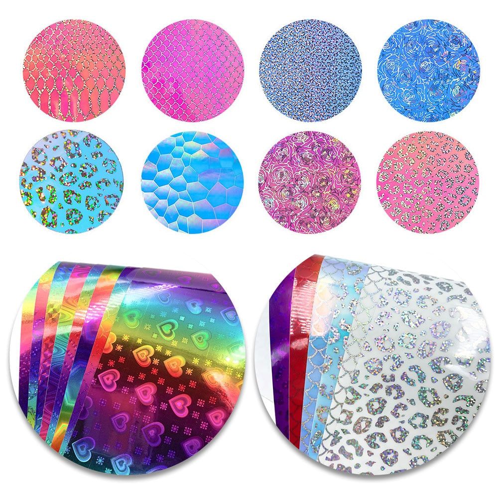 19 Sheets 30x20cm Holographic Adhesive Vinyl Starter Pack - Image 8
