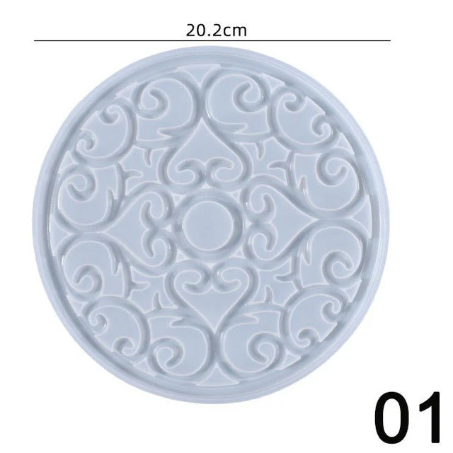 20cm Round Silicone Mandala Coaster Mould - Image 3
