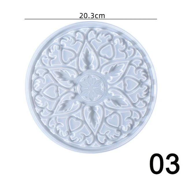 20cm Round Silicone Mandala Coaster Mould - Image 4