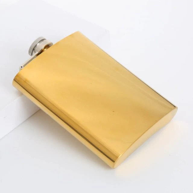 225ml Rainbow / Gold / Rose Gold Stainless Steel Hip Flask Set - Image 5
