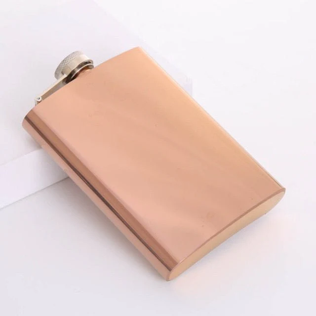 225ml Rainbow / Gold / Rose Gold Stainless Steel Hip Flask Set - Image 9