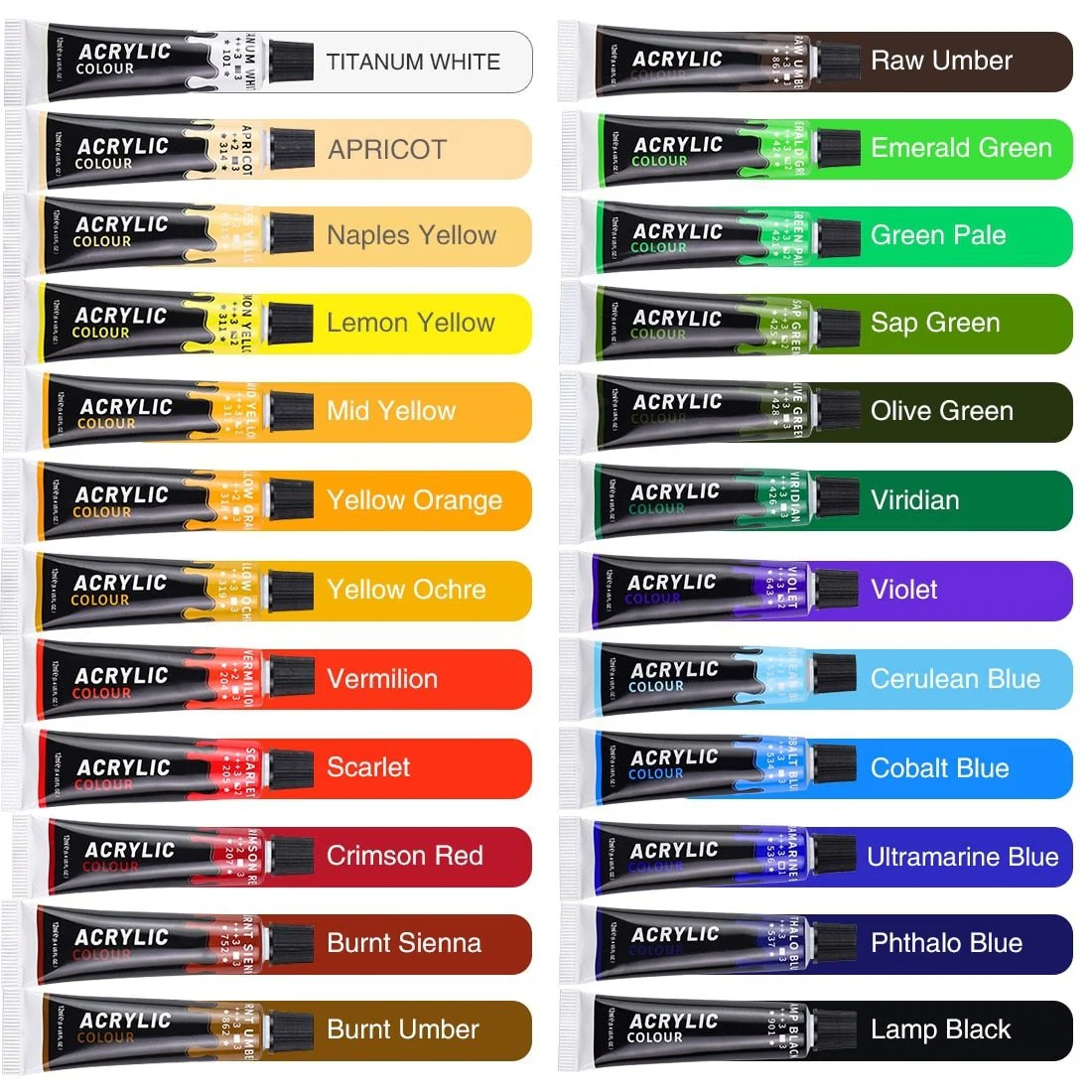 24 Colour Acrylic Paint, Canvas, Brush & Palette Starter Pack - Image 3