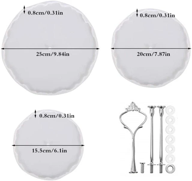 3 Layer Cupcake Stand Silicone Epoxy Mould Kit - Image 6