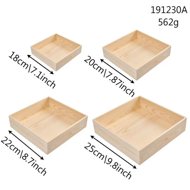 4 Pack of Nestled Wood Organiser Tray / Storage Box - Image 4