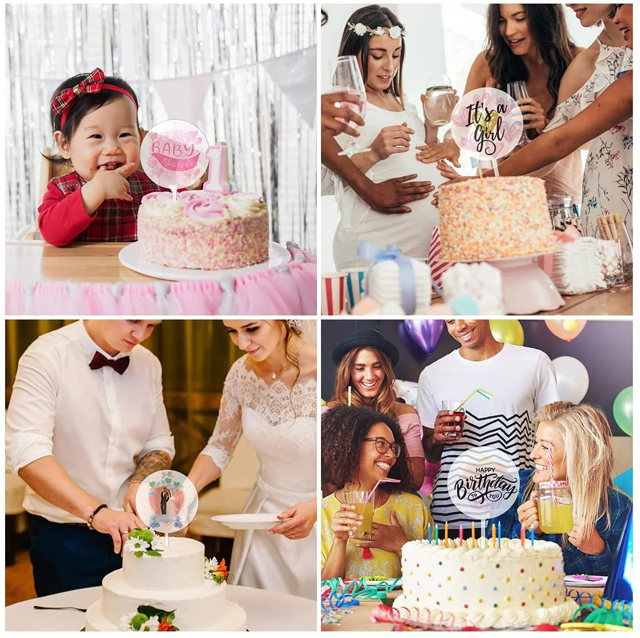 5 / 10pcs Blank Circle Acrylic Cake Toppers - Image 4