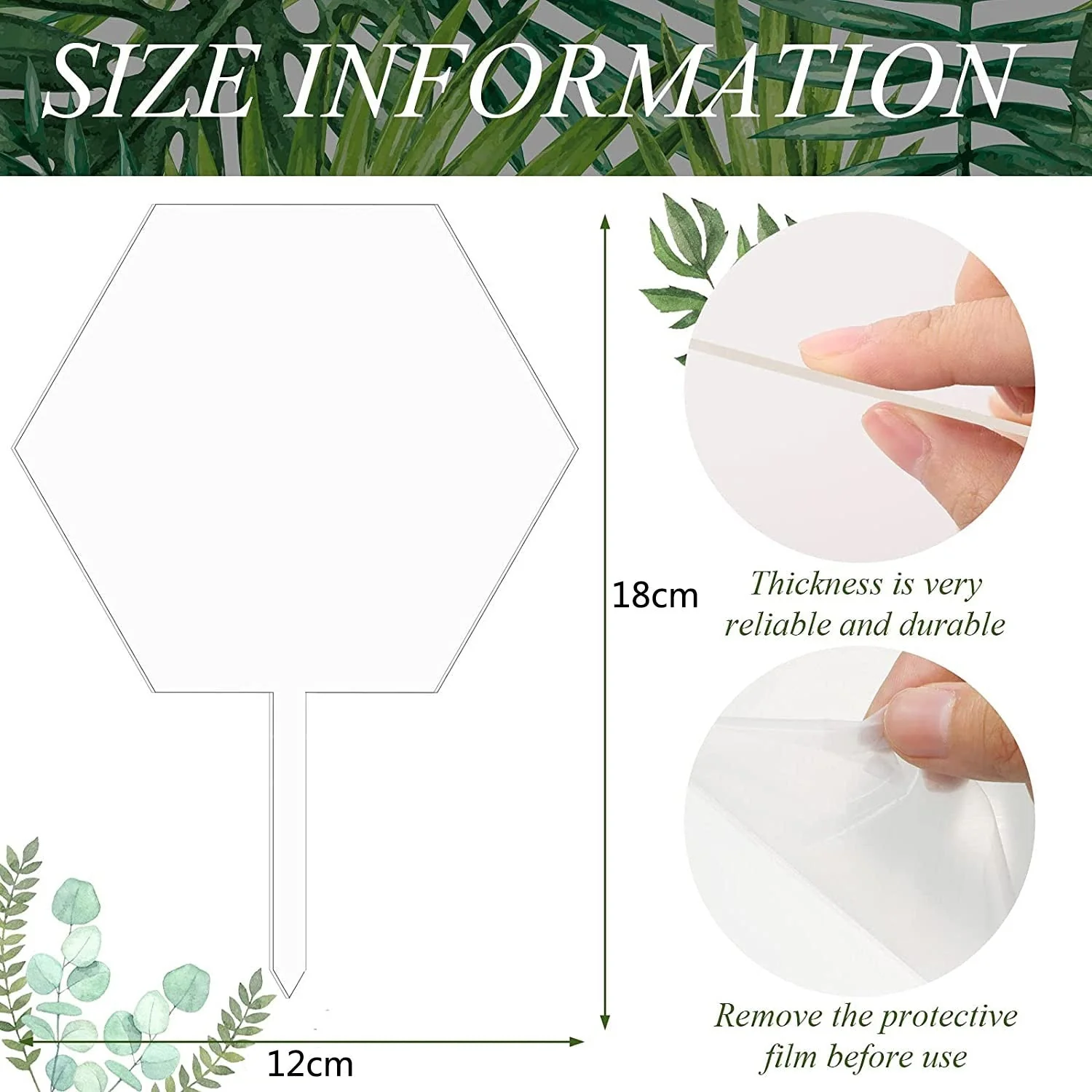 5 / 10pcs Blank Hexagon Acrylic Cake Toppers - Image 3