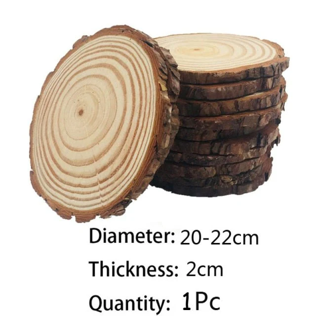 5-22cm Natural Unfinished Round Wood Blank - Image 3