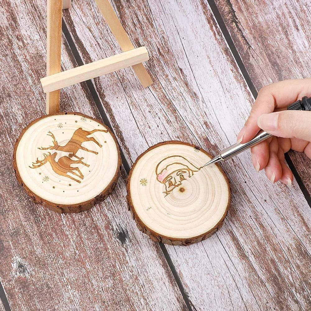 5-22cm Natural Unfinished Round Wood Blank - Image 4