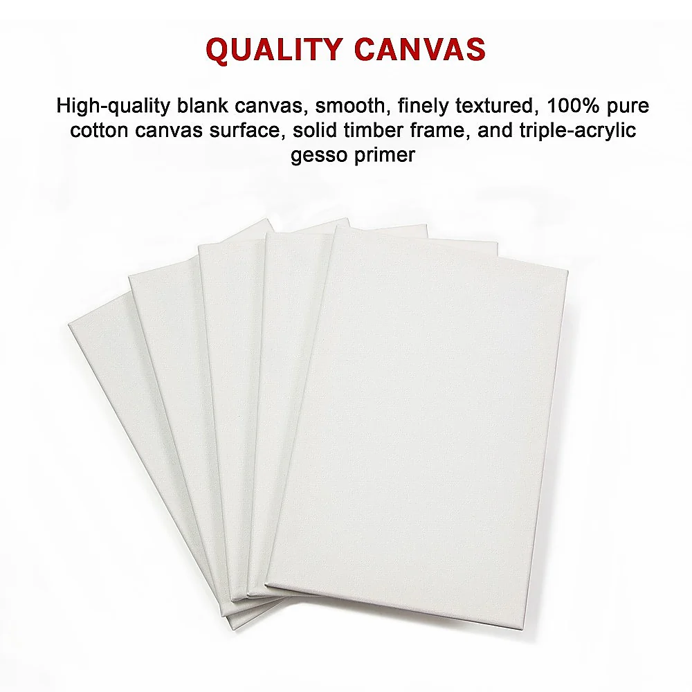 5 pack of 20x30cm Artist Blank Stretched Canvas - Image 7