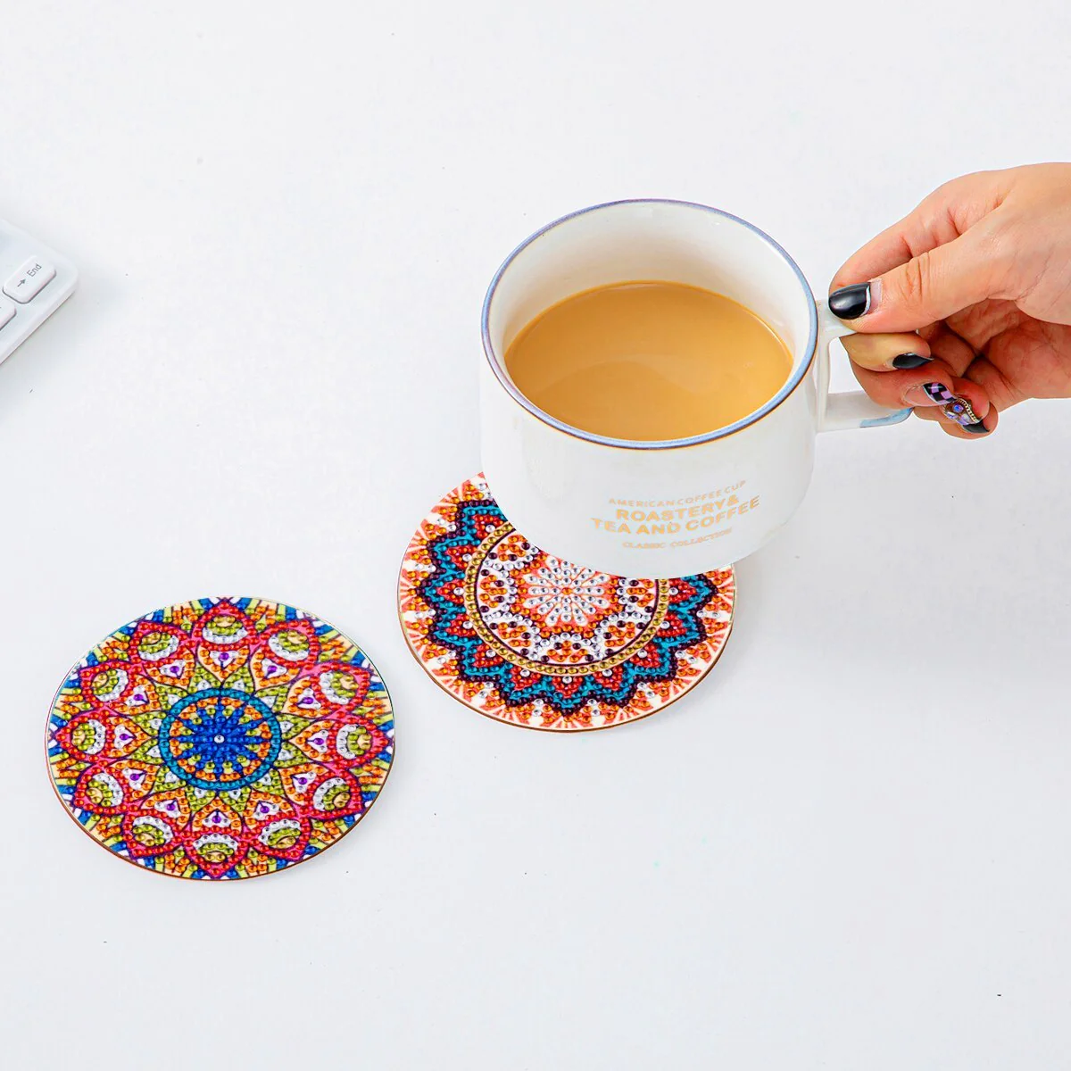 6pc/Sets Diamond Painting Coasters Kits With Holder - Rich Mandalas - Image 10