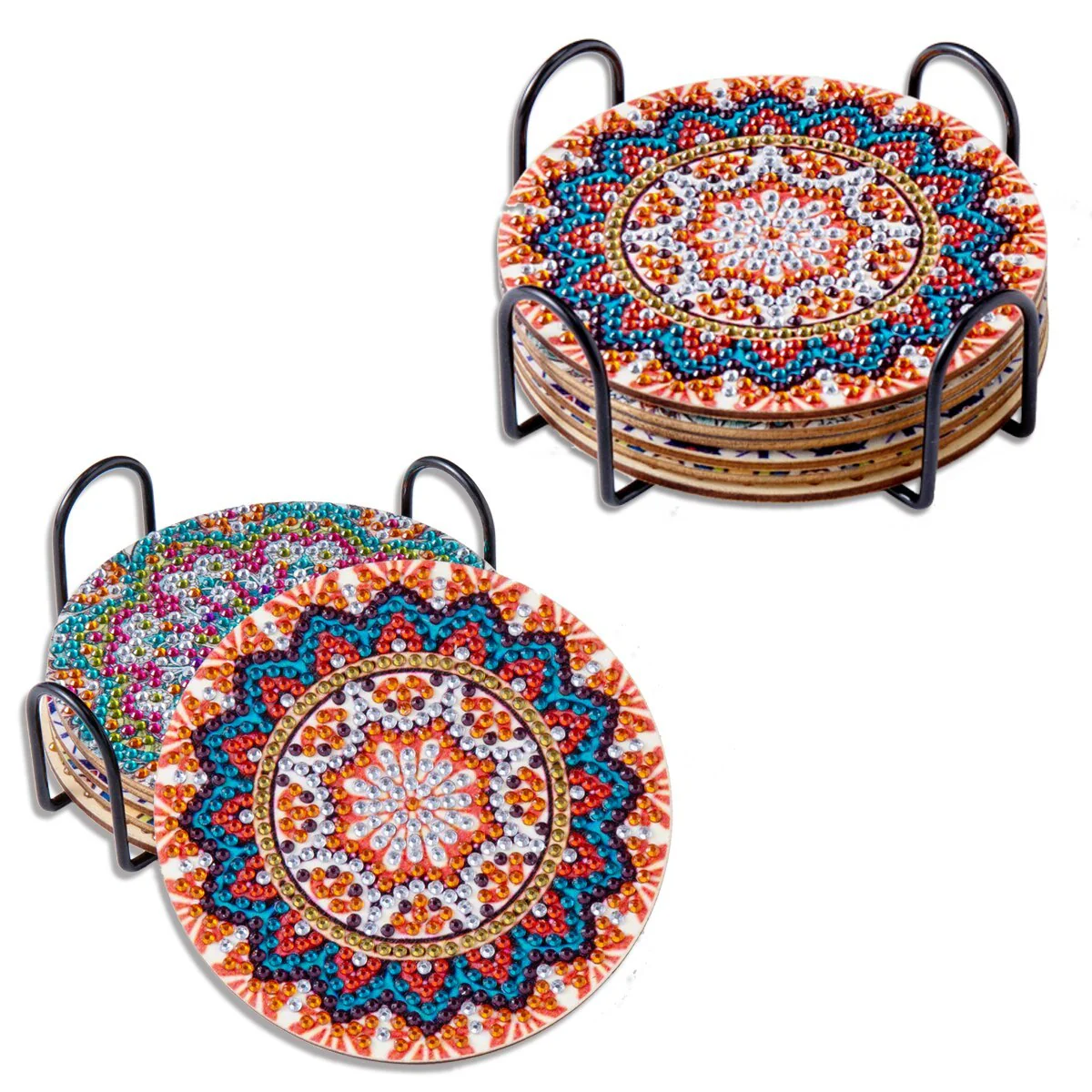 6pc/Sets Diamond Painting Coasters Kits With Holder - Rich Mandalas - Image 12