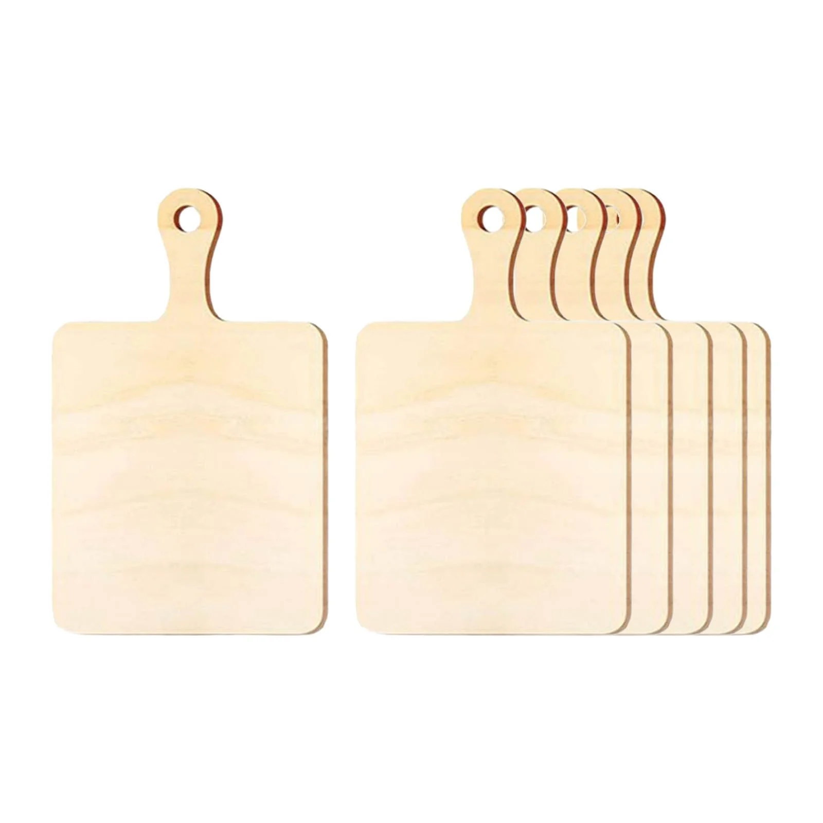 Decorative Wooden Paddle Chopping Board Blanks 6Pcs/Set - Image 3