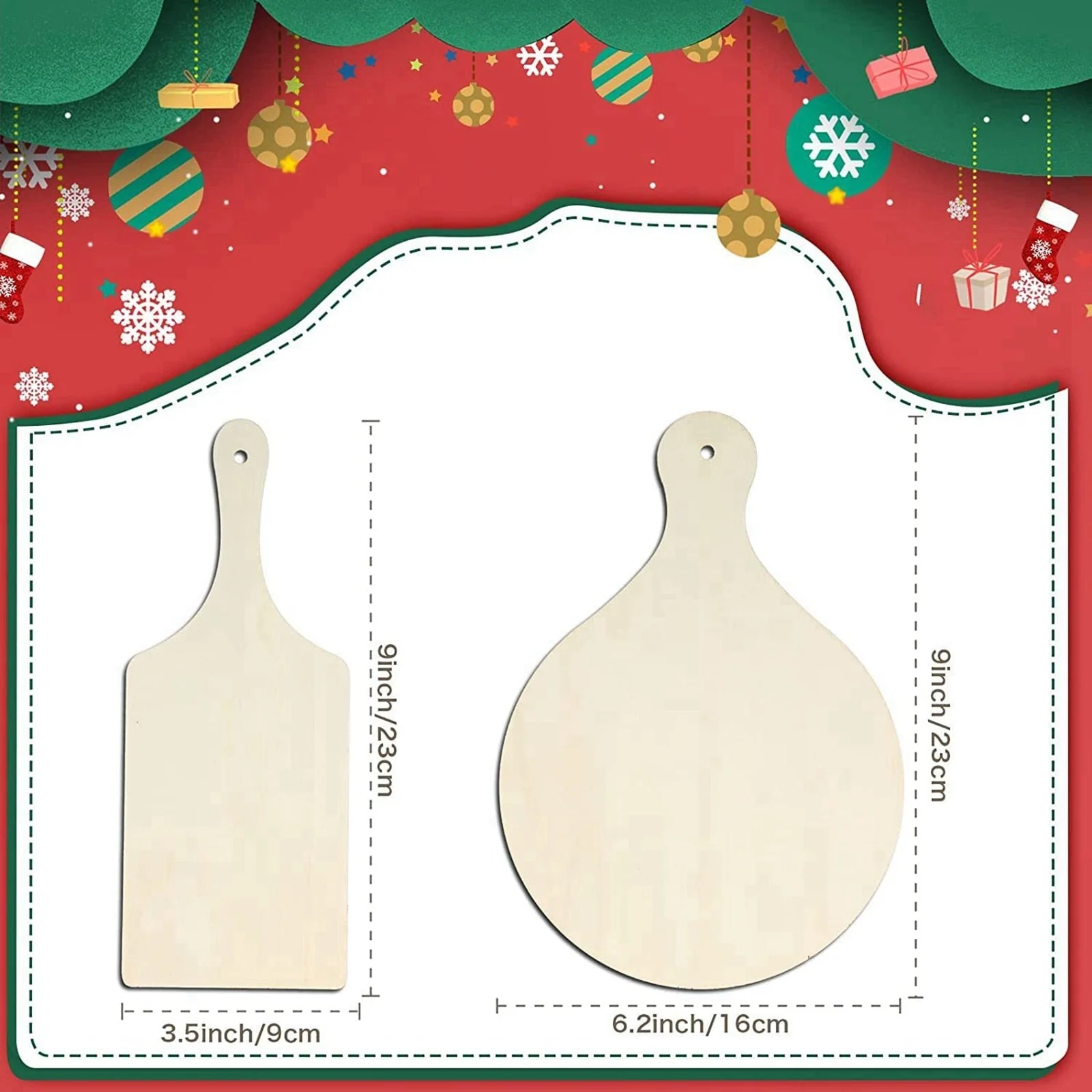 Decorative Wooden Paddle Chopping Board Blanks 6Pcs/Set - Image 6