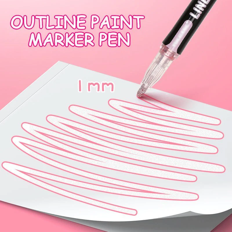 8 /12 Pcs Double Outline Paint Marker - Image 4