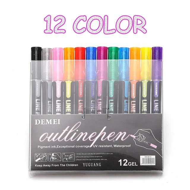 8 /12 Pcs Double Outline Paint Marker - Image 5