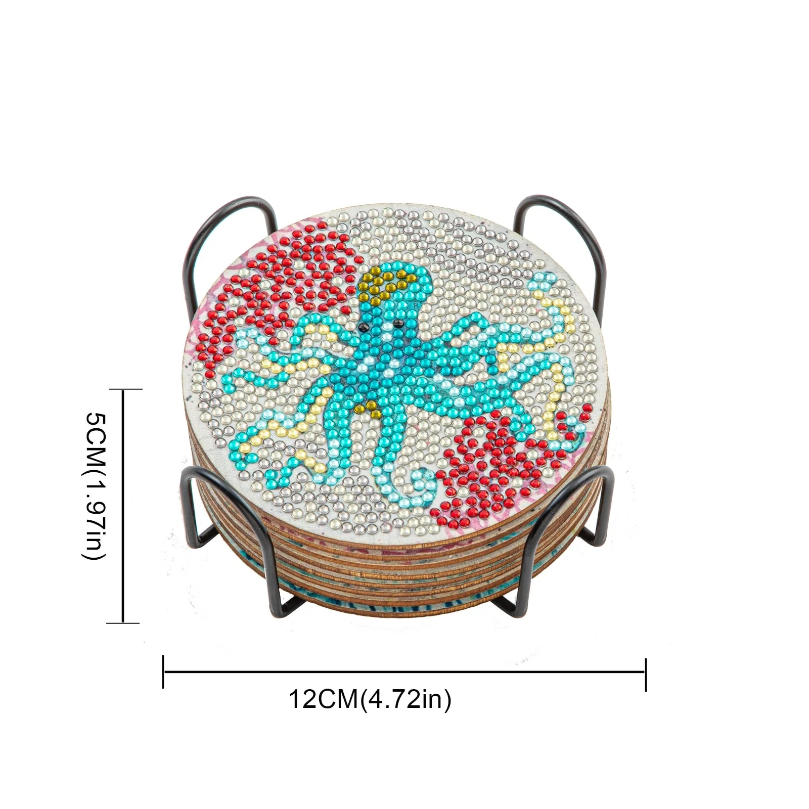 8pc/Sets Diamond Painting Coasters Kits With Holder - Colours Under the Sea - Image 3