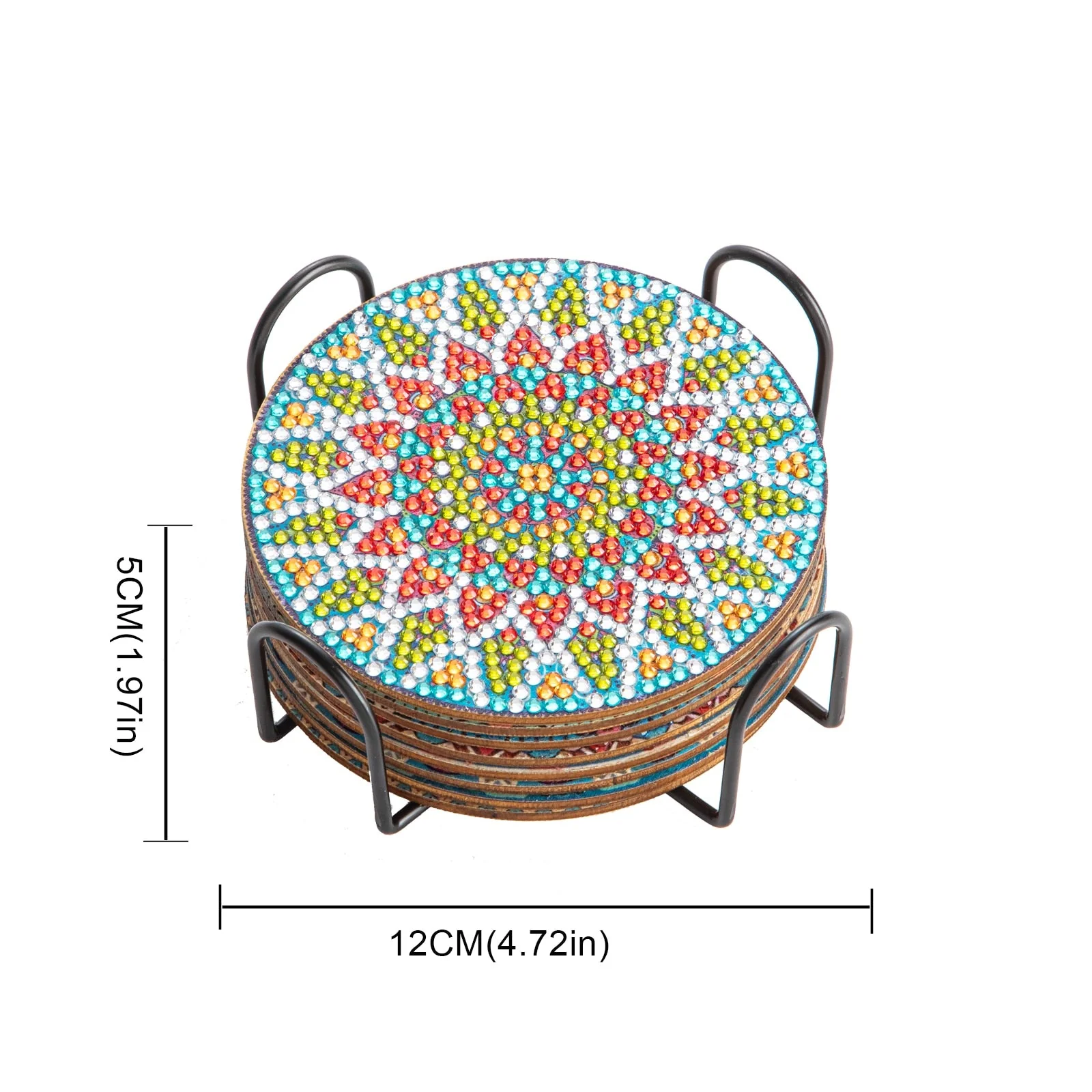 8pc/Sets Diamond Painting Coasters Kits With Holder - Pretty Mandalas - Image 4