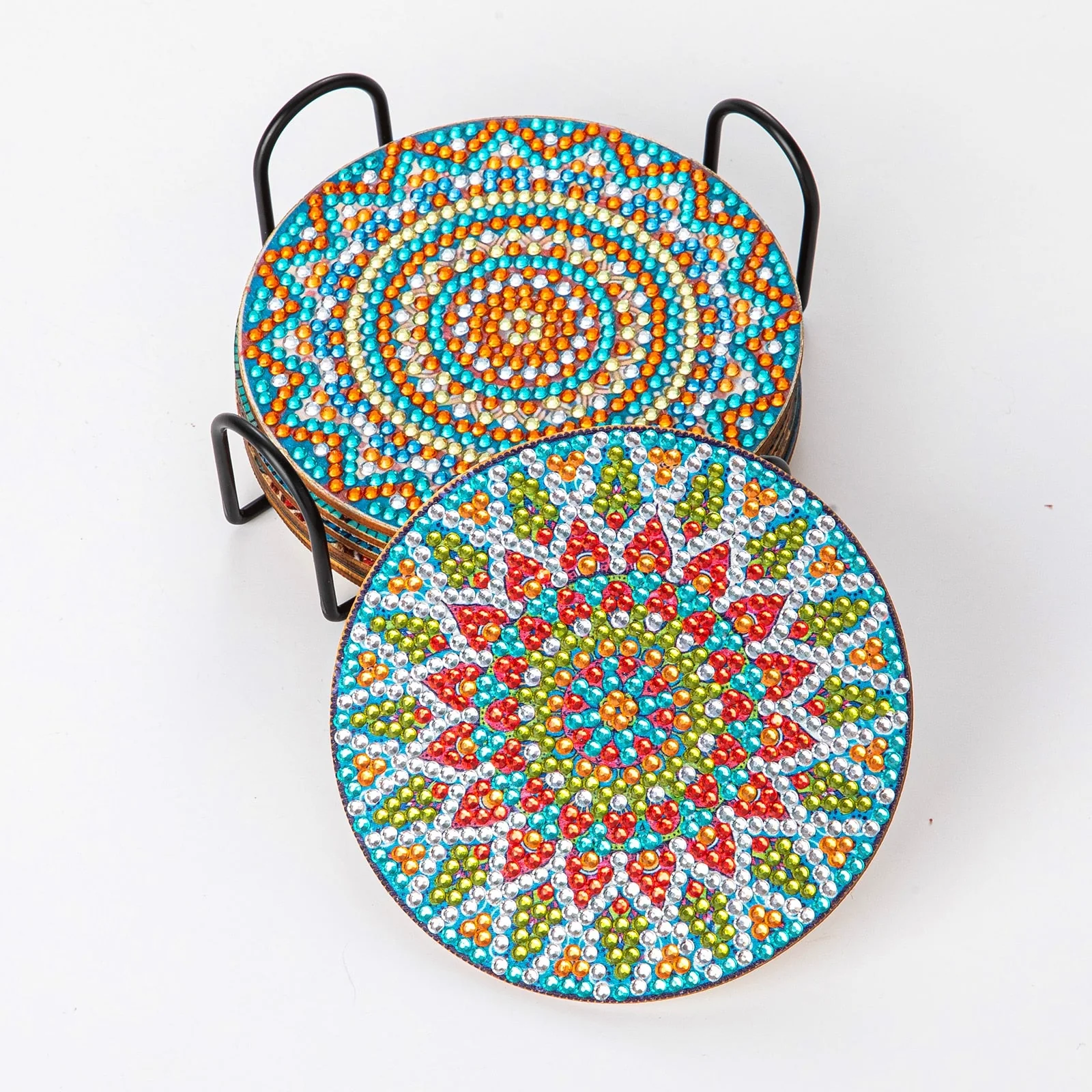 8pc/Sets Diamond Painting Coasters Kits With Holder - Pretty Mandalas - Image 5