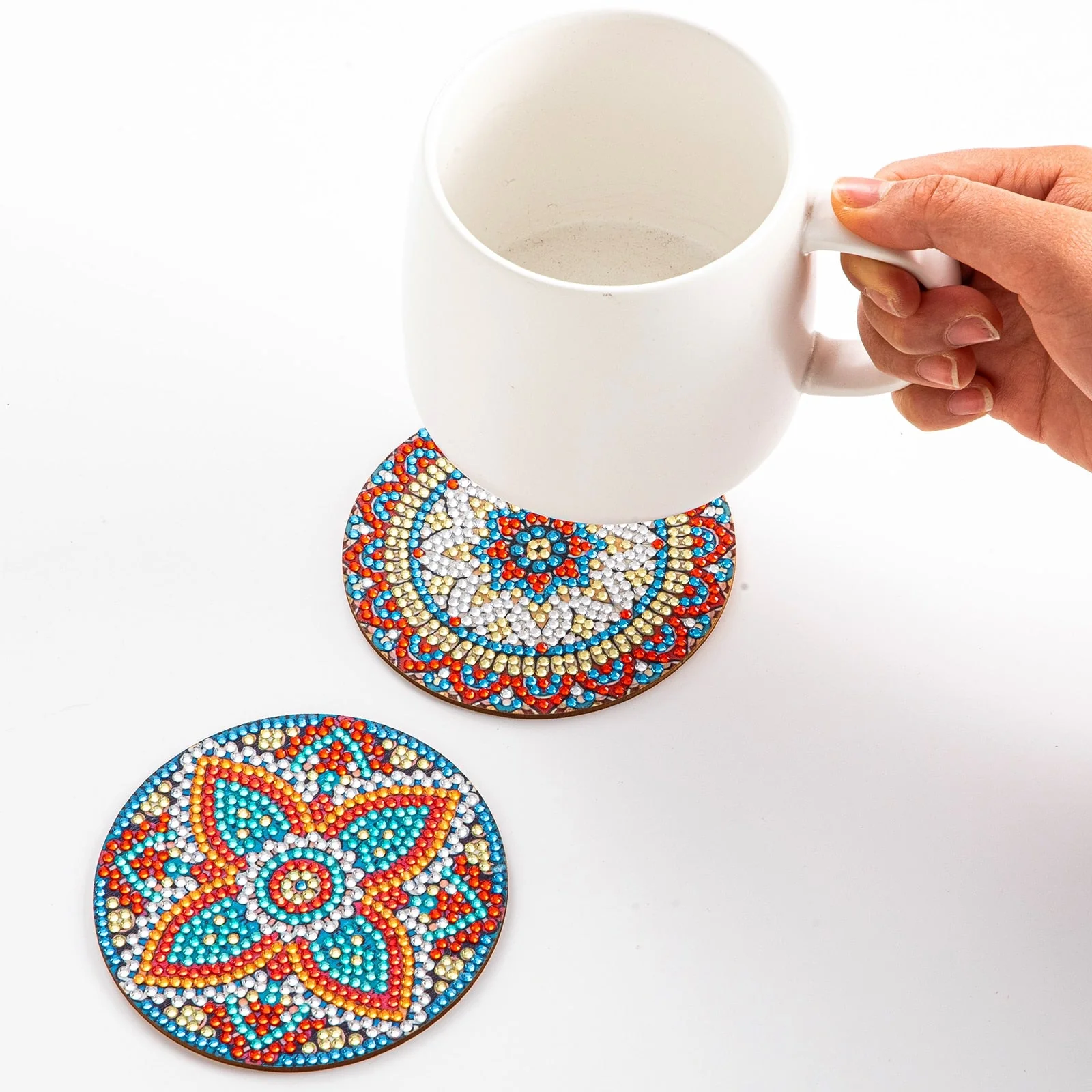 8pc/Sets Diamond Painting Coasters Kits With Holder - Pretty Mandalas - Image 6