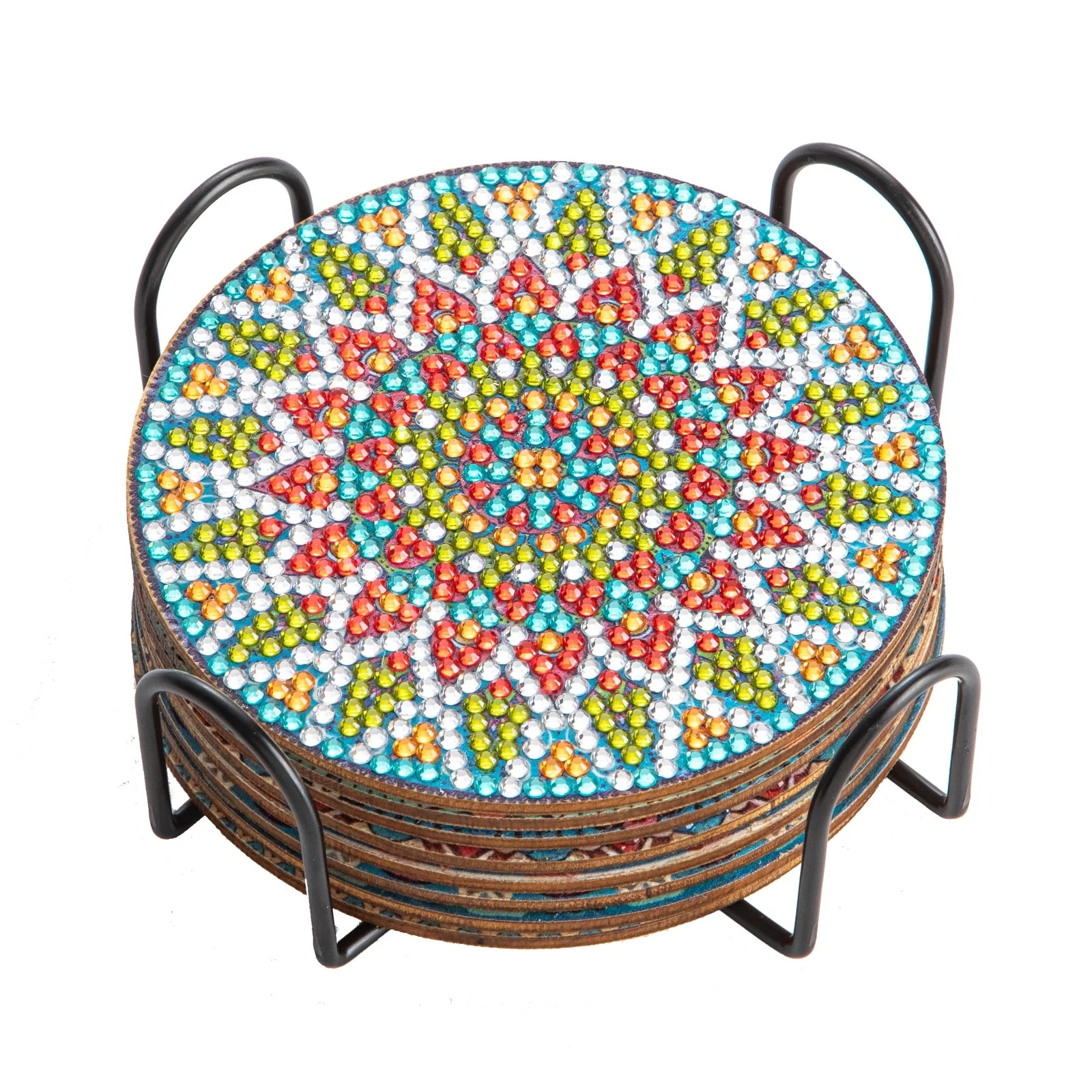 8pc/Sets Diamond Painting Coasters Kits With Holder - Pretty Mandalas - Image 8