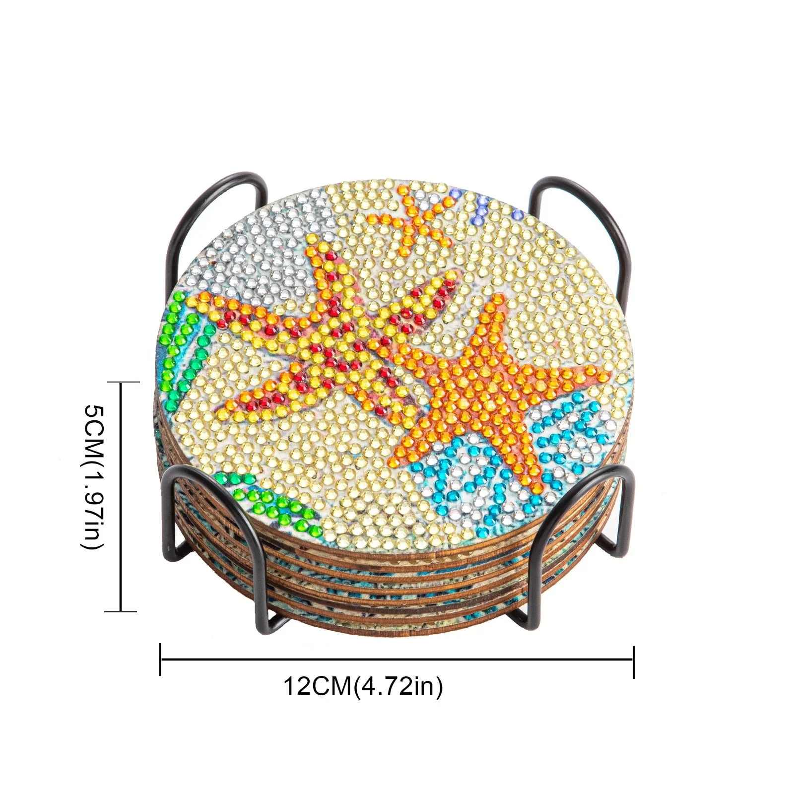 8pc/Sets Diamond Painting Coasters Kits With Holder - Tropical Under the Sea - Image 4