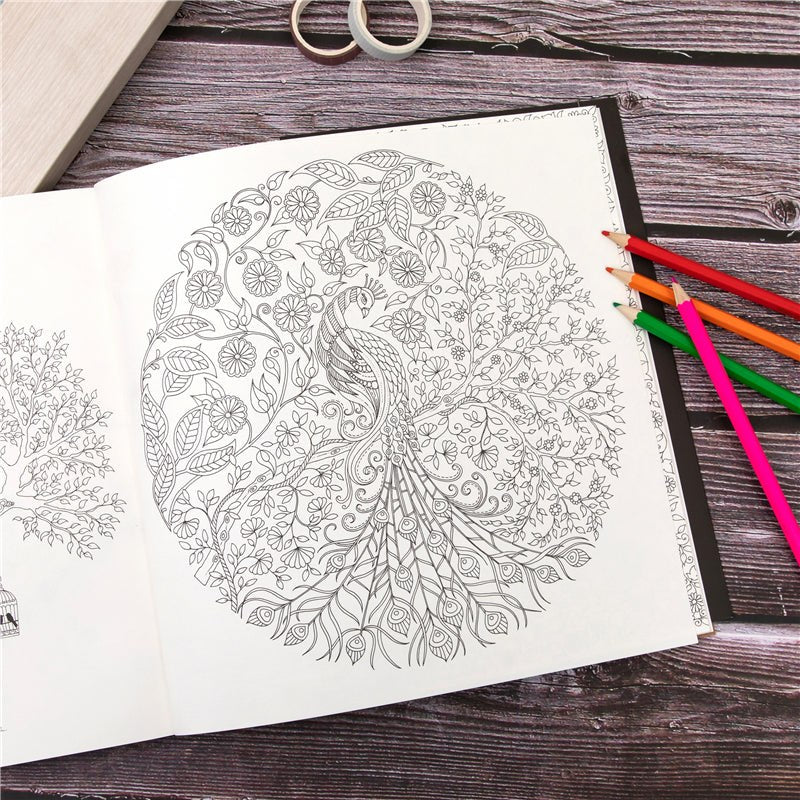 96 Page Secret Garden Adult Colouring Book - Image 3
