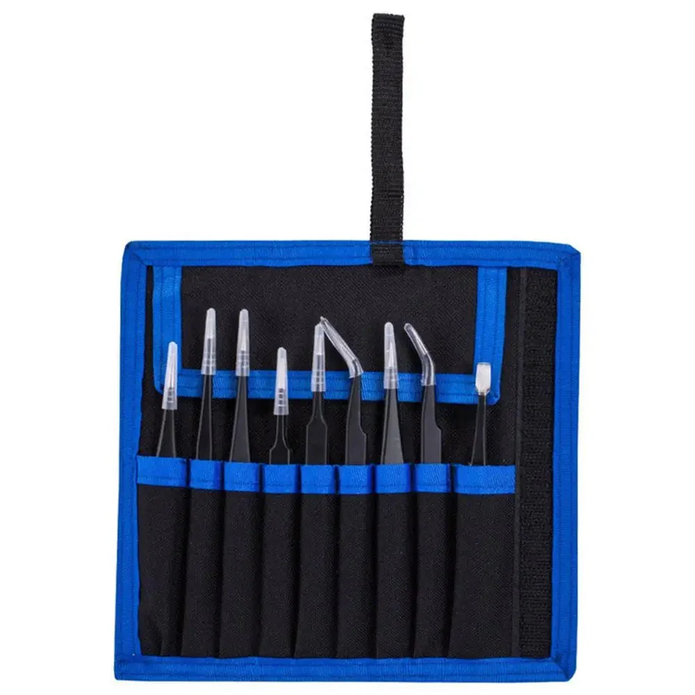 9pcs Diamond Painting Stainless Steel Tweezers Tool Kit - Image 3