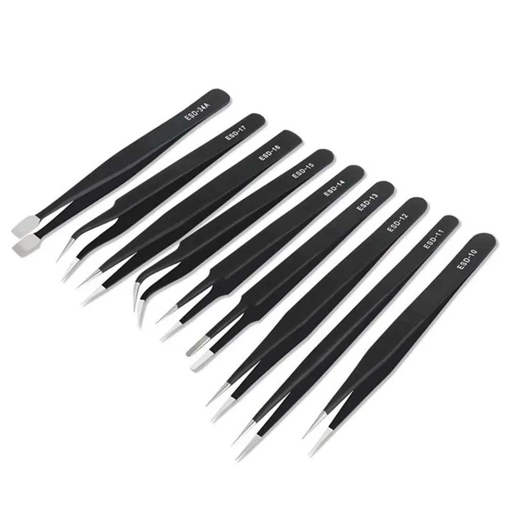 9pcs Diamond Painting Stainless Steel Tweezers Tool Kit - Image 4
