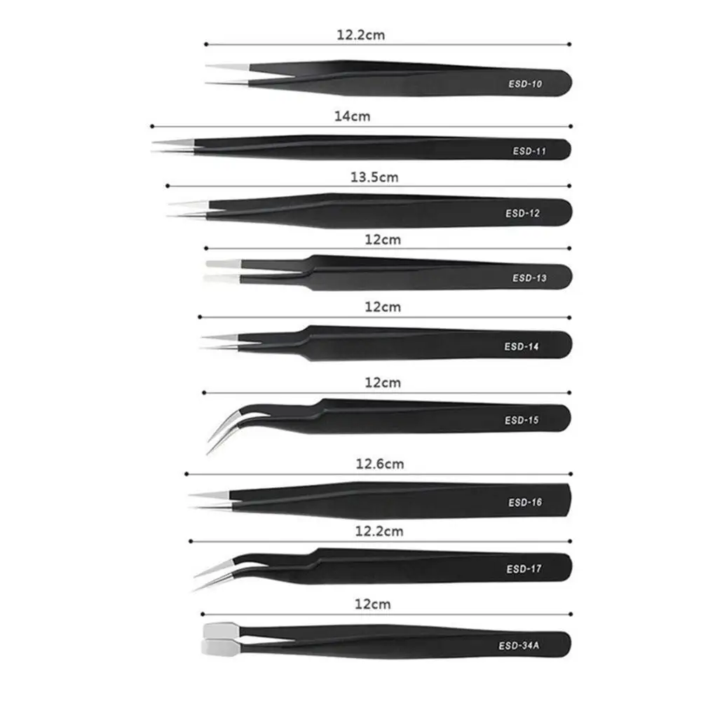 9pcs Diamond Painting Stainless Steel Tweezers Tool Kit - Image 5
