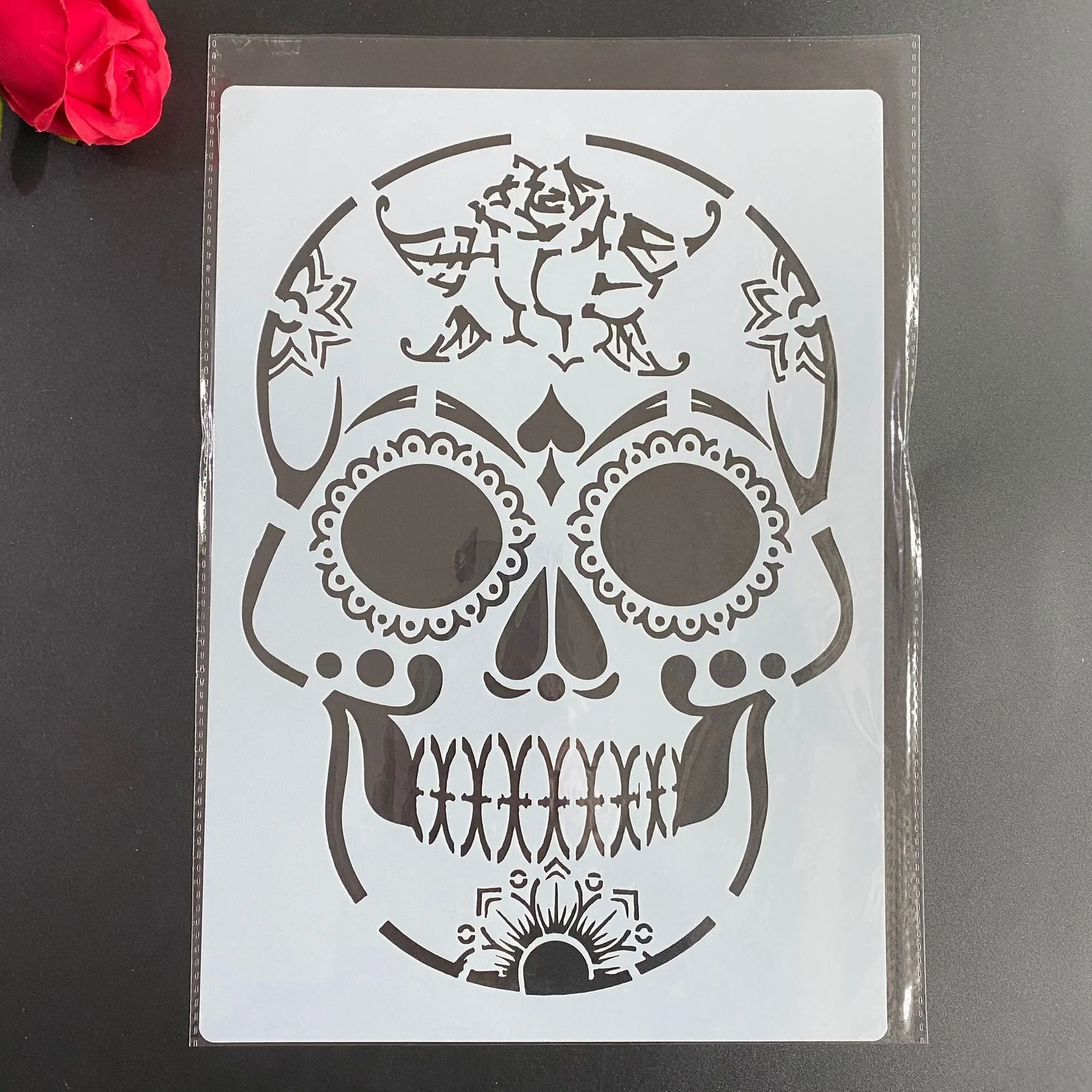 A4 Mandala Sugar Skull Painting Stencils 4 Pack - Image 3