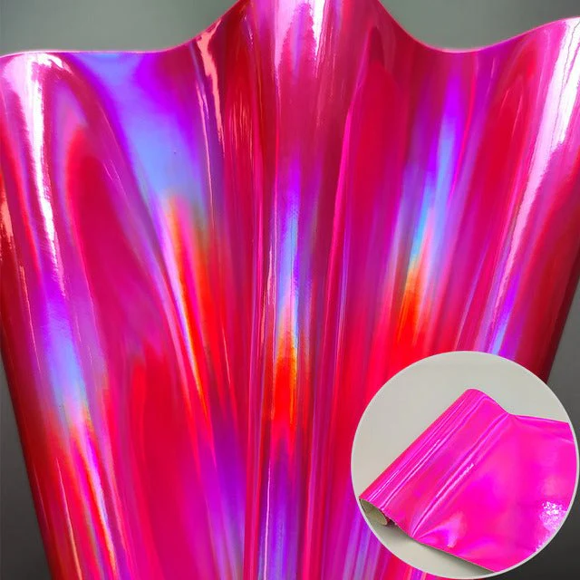 A5 iridescent Rainbow Faux PU Leather Sheet - Image 3