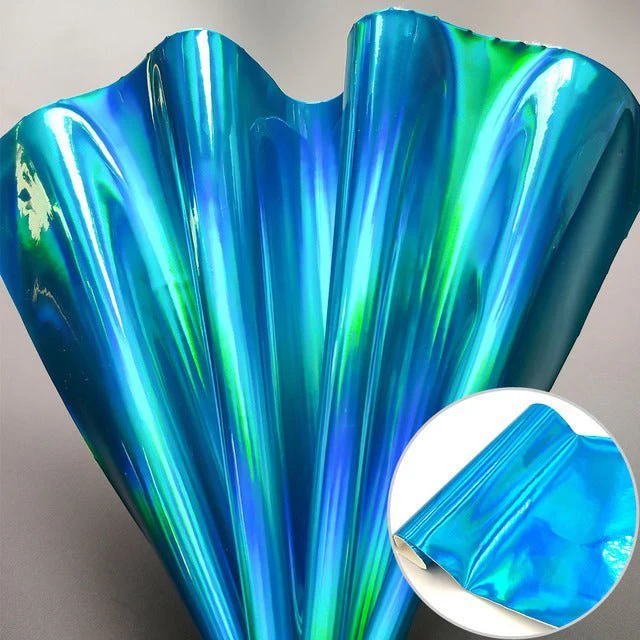 A5 iridescent Rainbow Faux PU Leather Sheet - Image 4