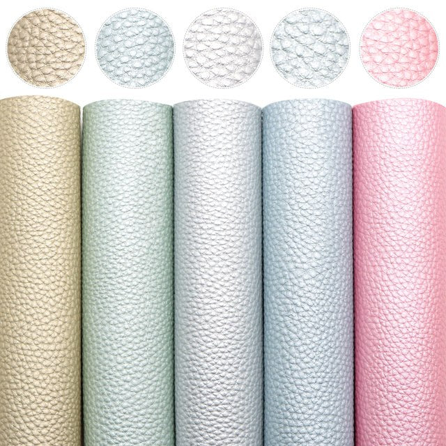 A5 Lychee Pattern Faux Synthetic Leather Sheet Packs - Image 3