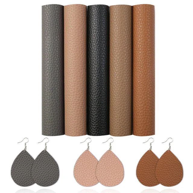 A5 Lychee Pattern Faux Synthetic Leather Sheet Packs - Image 4