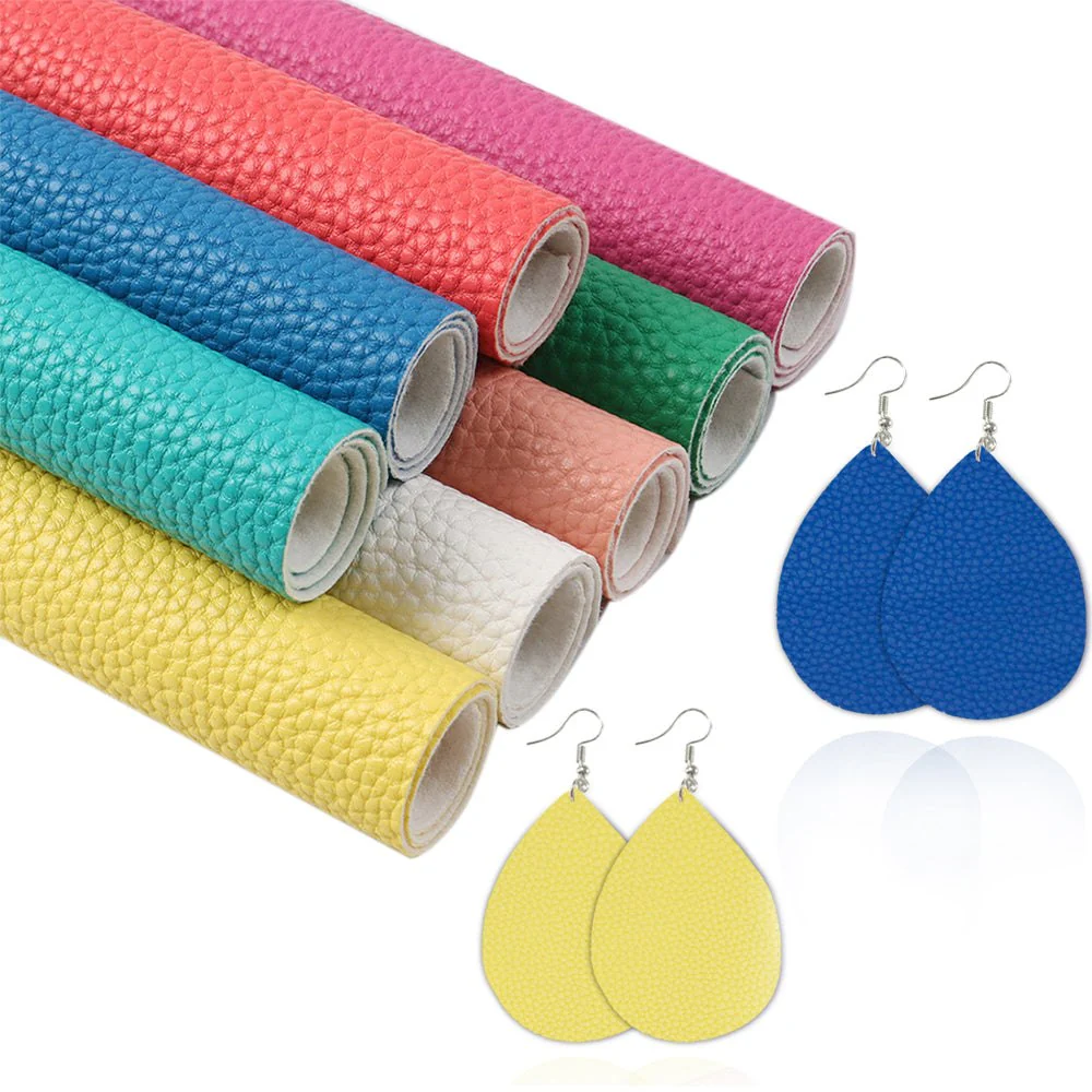 A5 Lychee Pattern Faux Synthetic Leather Sheet Packs - Image 8