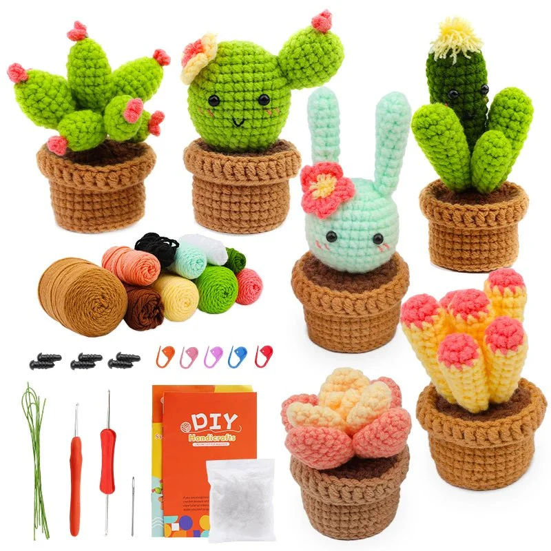 Beginner Crochet Kit - Potted Cactus Plant - Image 3