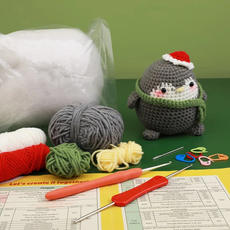 Beginners Crochet Knitting Kit - Winter Penguin - Image 3