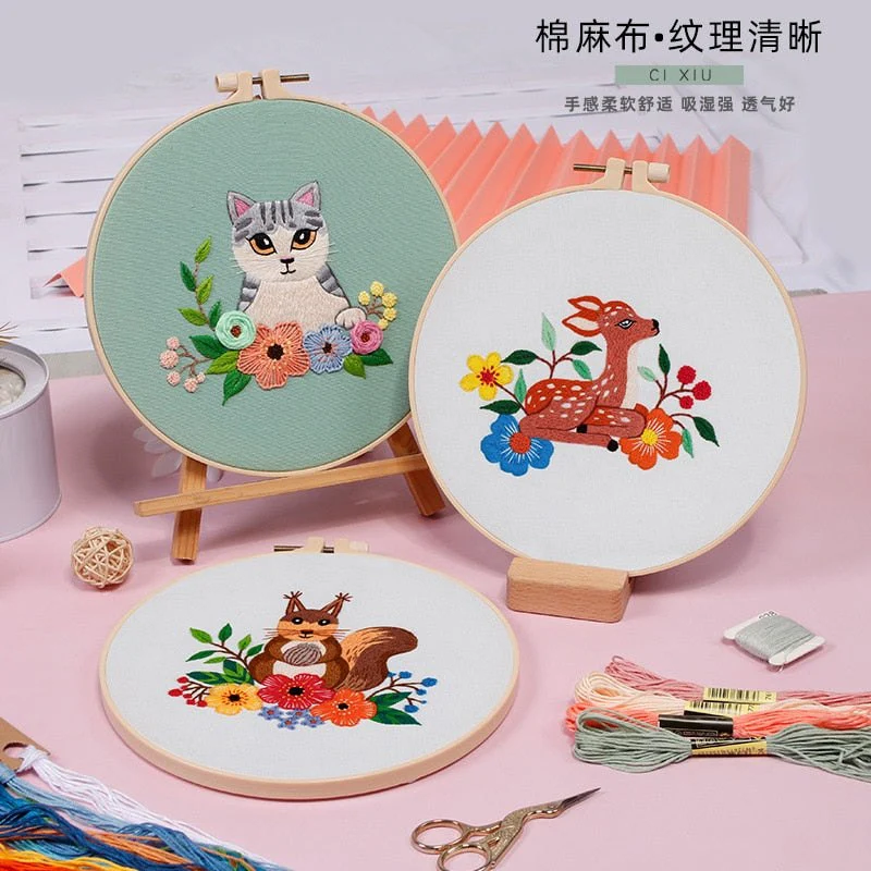Beginners DIY Embroidery Kit - Cute Kitty - Image 3