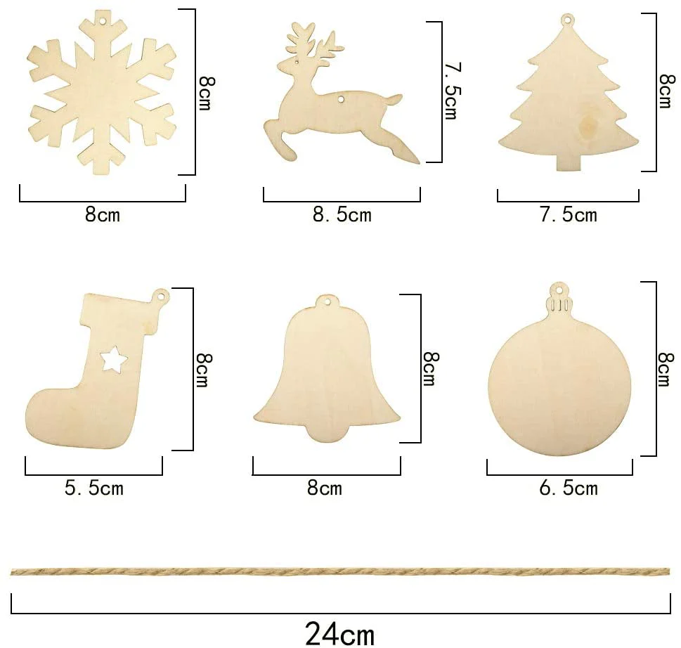 Blank Christmas Tree Hanging Ornaments x 10PCS - Image 11